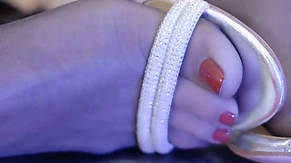 Blonde MILF Worships Her Nylon Stockinged Feet