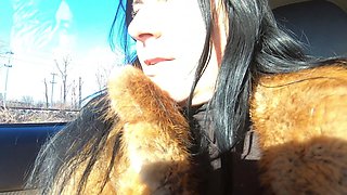 Cheating Wife Goes Fur-coat Shopping with Her Husband's Friend. She Will Suck His Cock Out-door 221