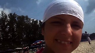 Fit Gina at the beach
