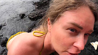 Rough Amateur Outdoor Blowjob and Facial