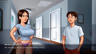 Boob squeeze, gaming, internal cumshot