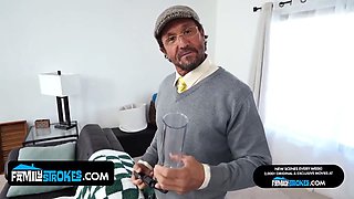 All his step-grandma wants is to get spit-roasted: give her your juicy penises