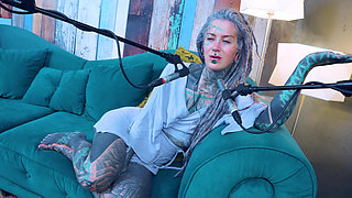I talk about Y - YOU - ASMR podcast SFW talking goth skinny girl dreadlocks tattoo model inked girl