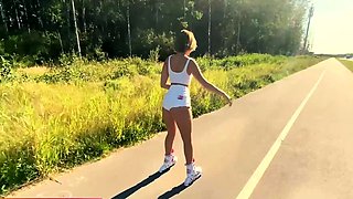 Hot Croatian Babe Slut In White Shorts!