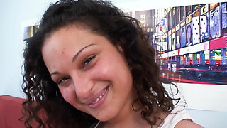 Sexy brunette with beautiful tight shaved pussy enjoys jumping on my hard cock while I cum sensually