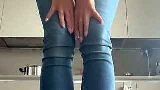 Latex slut solo anal masturbation