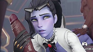 Car Toon - Big Ass Widowmaker Is Ravaged By The Whole Squad