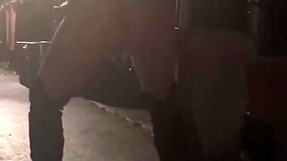 Public flashing street walking