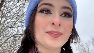 Hot brunette big boobs toying pink pussy