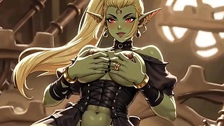 Anime Lovely Cute Orc Boobs, Ai Animation