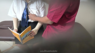 Indian Teacher Using College Student in College