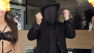 VR Conk: 2 Marvelous Stunners Mikasa and Historia Fellate a Meaty Fuck-stick in AOT FFM Costume play Parody