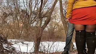 Hot Ukrainian Step Mom Pisses Outside With Me In Pantyhose - Public Doggystyle