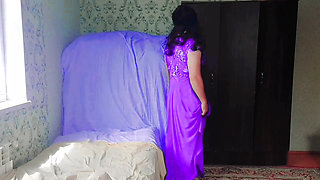 Stunning femboy showing off legs in shiny tights