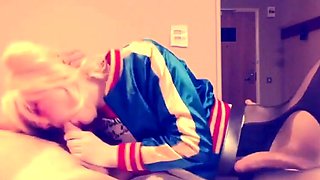 Suicide Squad Harley Quinn crossdresser suck and swallow