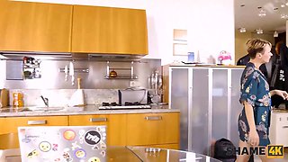 Shame4k. dude wants to fuck her neighbor and he finds a way to do it