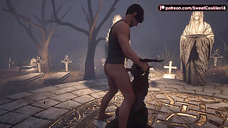 Man Fucks Nahema in Cemetery - Oral & Cum on Ass
