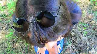 Goth Teen Sucking Cock at Park
