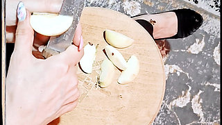 BDSM Slave Feeding Under My Feet Spit on Food, Humiliation & FootShoe Worship Training