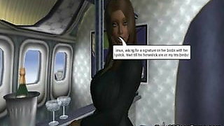 Big Cock 3D Toon Stud Fucks a Big Tit Flight Attendant