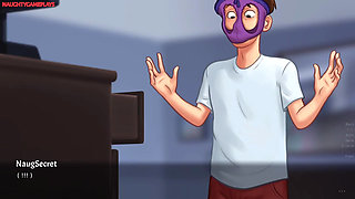 Summertime Saga by Darkcookie - MILF Landlady Caught Him Jerking off to Her Panties, MILF Caught Him Sniffing Her Panties