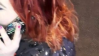 Amateur redhead girlfriend blowjob and anal with creampie