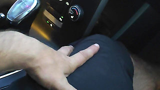Handjob Risky Car Play - Real Couple