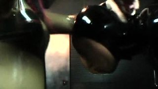 two women fetish latex asslicking and anal mff