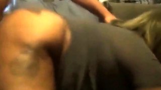 Black BBW Amateur Takes on White Cock at Home