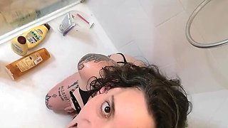 Lena Fire French Pissing Shower - Cute Tattooed Girl Drinks Pee & Gets Washed in HD