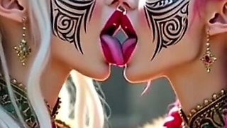 Beautiful Elves Princess Kissing, Ai Animation