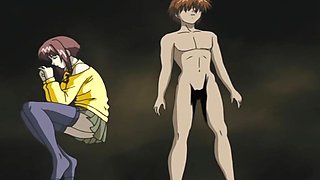 Redheaded vixen in a miniskirt and hose gets her needs met by an animated stud
