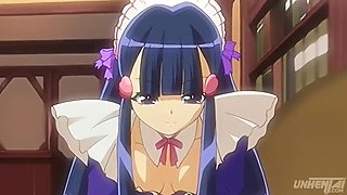 Japanese MILF Hentai Anime: Busty Maid Gets Caught Giving the Boss a Tits-Job - Uncensored
